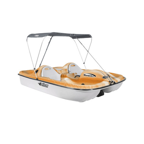 Прогулочный катамаран 4 места - Monaco DLX Angler - Pelican International - синий / оранжевый / для рыбной ловли