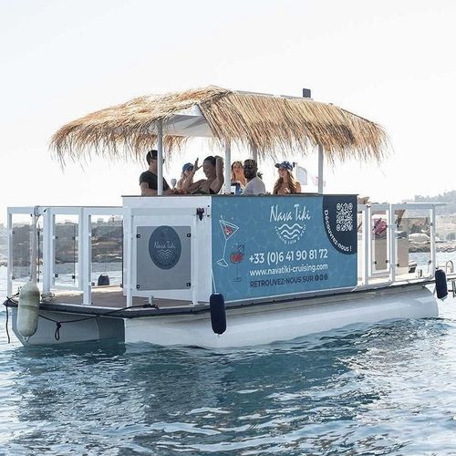 Понтоновый катер c подвесным мотором - M600 TIKI BAR - MOGGARO ALUMINIUM YACHTS - электрический / двухмоторный / макс. 8 человек