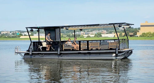 Понтоновый катер тримаран - M1000 - MOGGARO ALUMINIUM YACHTS - c подвесным мотором / двухмоторный / открытый