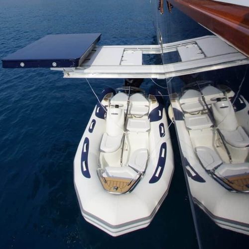 Шлюпбалка для яхты - MP - Sanguineti Chiavari produzione articoli nautici s. - вспомогательная / с ручным управлением / механизированная