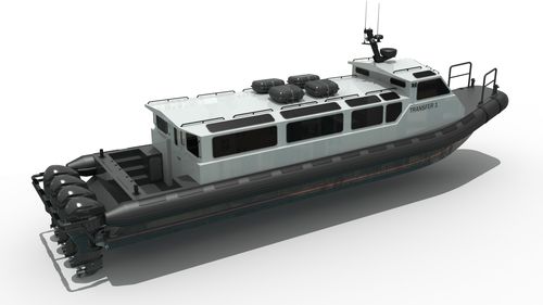 Профессиональный катер судно для транспортировки персонала - MRC1500 CABIN - Madera Ribs - c подвесным мотором / надувная лодка с полужестким корпусом