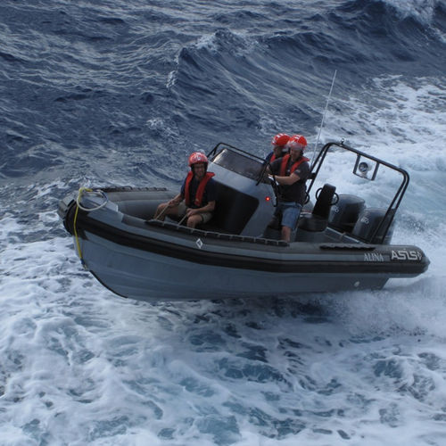 Профессиональный катер спасательное судно - 6.5 M - ASIS BOATS - c подвесным мотором / из стекловолокна / полужесткий