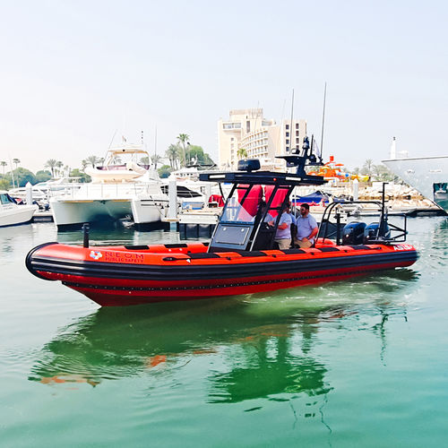 Надувная лодка c подвесным мотором - 9.5 M - ASIS BOATS - полужесткая / спасательная / из стекловолокна