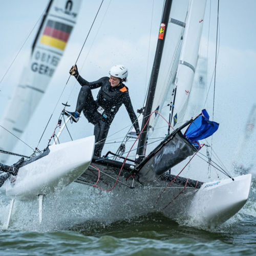 Спортивный катамаран для регаты - 15 - Nacra Sailing - двухместный / с двойной трапецией / из стеклопластика