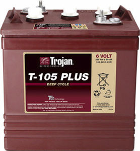 Морская аккумулятор - T-105 PLUS - Trojan Battery Company - 6 В / свинцовая / глубокого разряда