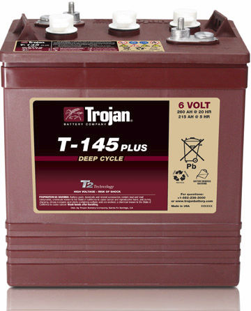 Морская аккумулятор - T-145 PLUS - Trojan Battery Company - 6 В / свинцовая / глубокого разряда