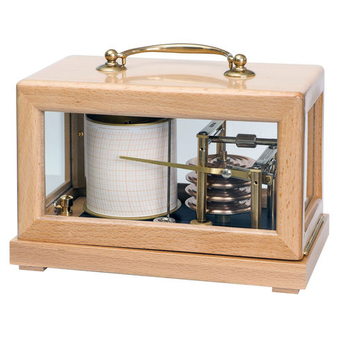 Аналоговый барограф - COMPACT NATURAL - NAUDET - из дерева