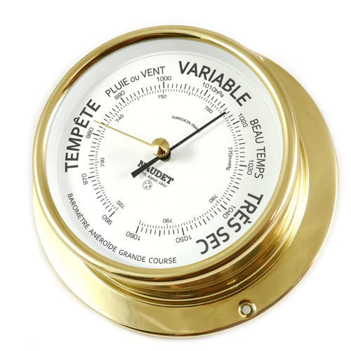 Аналоговый барометр -  DIAL 10CM - NAUDET - из латуни / белый