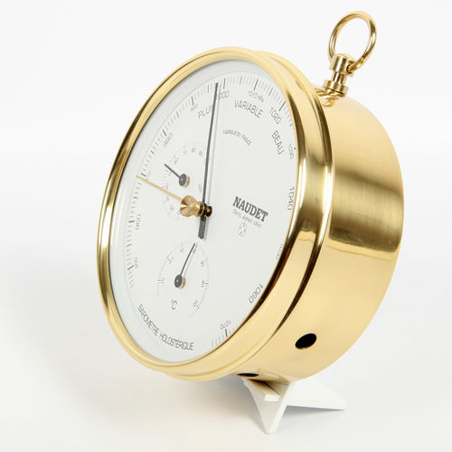 Аналоговый барометр - DIAL 12CM - NAUDET - белый / термометр / гигрометр