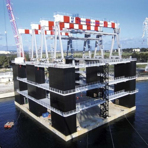 Подъемный кран для служебного судна для плавания в открытом море - RGC 90 - CIMOLAI TECHNOLOGY SPA - для судостроительной верфи / с рамой / на рейке