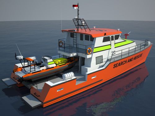 Профессиональный катер спасательное судно - X22 - North Sea Boats - катамаран / водомет для установки на борту / дизельный
