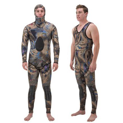 Гидрокостюм из неопрена для подводной охоты - COVI-TEK Camo - Riffe International - с длинными рукавами / раздельный / с подшлемником