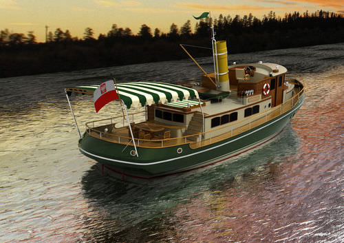 Традиционная моторная яхта - CLASSIC 63 - CONRAD S.A. - с рулевой рубкой / корпус водоизмещающего типа / из стали