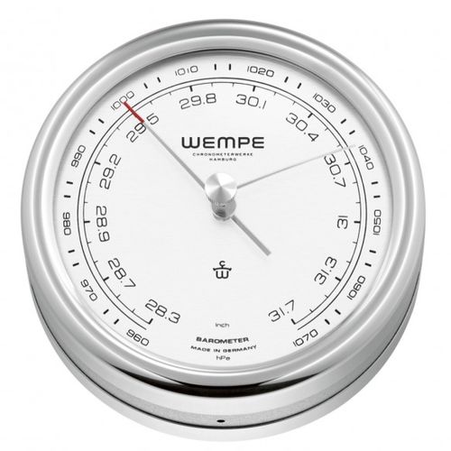 Аналоговый барометр - CW250014 - Gerhard D. WEMPE KG Division Chronometerwerke - из нержавеющей стали / белый