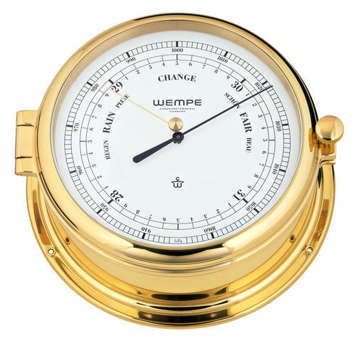 Аналоговый барометр - CW450011 - Gerhard D. WEMPE KG Division Chronometerwerke - из латуни / белый / термометр