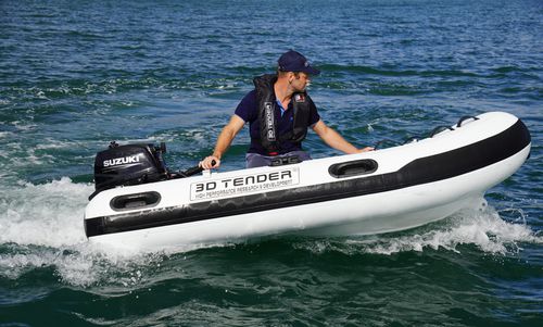 Надувная лодка c подвесным мотором - FEDERLIGHT 245 - 3D MARINE - полужесткая / открытая / из алюминия