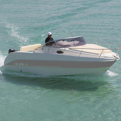Моторная лодка с каютой c подвесным мотором - CORALLO 22 - Mingolla Cantiere Nautico srl - открытая / макс. 8 человек / с кабиной