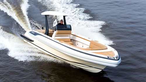 Надувная лодка с поворотно-откидной колонкой - 9.25 M - Yachtwerft Meyer - RIB / с центральной консолью / макс. 12 человек