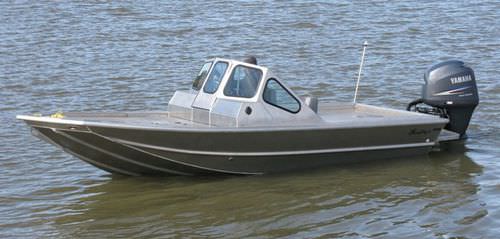 Судно для плавания в закрытых водах c подвесным мотором - 1872V - Scully's Aluminum Boats - с двойной консолью / для спортивной рыбалки / из алюминия