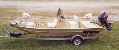 Рыбацкая лодка c подвесным мотором - 1760SV-CC - Scully's Aluminum Boats - с центральной консолью / для спортивной рыбалки