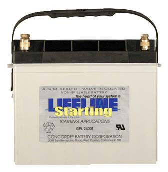 Морская аккумулятор - GPL-2400T - Lifeline Batteries - 12 В / свинцовая / AGM