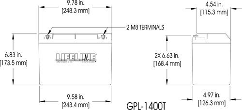 Морская аккумулятор - GPL-1400T - Lifeline Batteries - 12 В / свинцовая / AGM