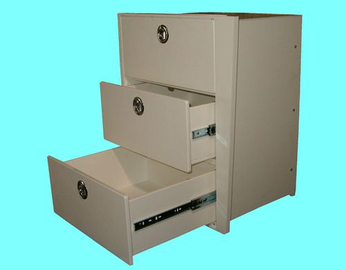 Контейнер для хранения для катера - 3 Drawer - Metal Moulding - встроенный / из пластика