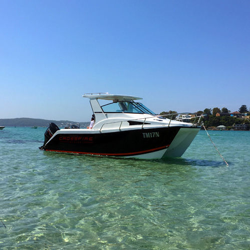 Прогулочный катер с каютой катамаран - CROSSFIRE 618GT - Neil Marine (Pvt) Ltd - c подвесным мотором / двухмоторный / открытый