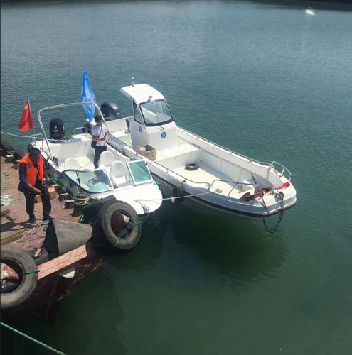 Рыболовно-прогулочный катер c подвесным мотором - FRP26F - Qingdao Lian Ya Boat Co.,Ltd. - корпус глиссирующего типа / открытый / с центральной консолью