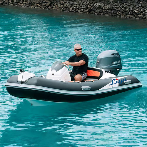 Надувная лодка c подвесным мотором - RIB380 - Qingdao Lian Ya Boat Co.,Ltd. - горючее / жесткий корпус / с центральной консолью