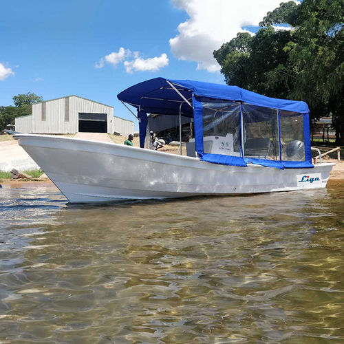 Открытый катер c подвесным мотором - Panga boat 760B - Qingdao Lian Ya Boat Co.,Ltd. - для базы отдыха / для рыбной ловли / из стекловолокна