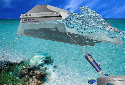 Плавучий волнорез - Superflex Pontoon Mooring Systems - из бетона