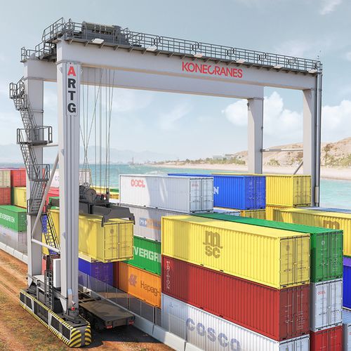 Колесный козловой кран для складирования контейнеров - ARTG - Konecranes - автоматический