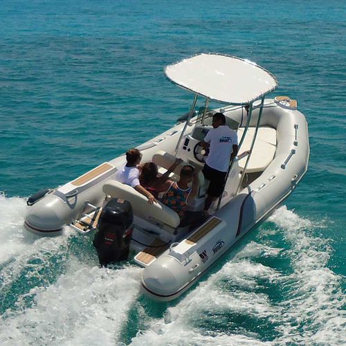 Надувная лодка c подвесным мотором - OP600 - Tiger Marine - полужесткая / с центральной консолью / открытая