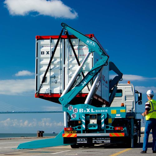 Прицеп контейнеровоз - TMS - Boxloader - для портового терминала / самозагружающийся / с боковой загрузкой