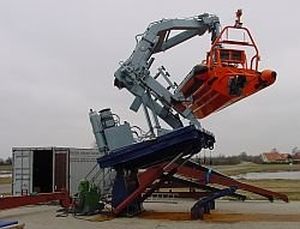 Шлюпбалка для судна - RHP.HC-TYPE - GLOBAL DAVIT - для спасательной шлюпки / гидравлическая / с доковой рамой