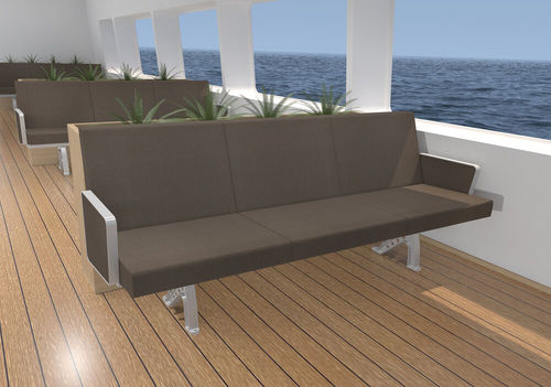 Банкетка для пассажирского судна - WM 900 SOFA - West Mekan - 3 места / с подлокотниками
