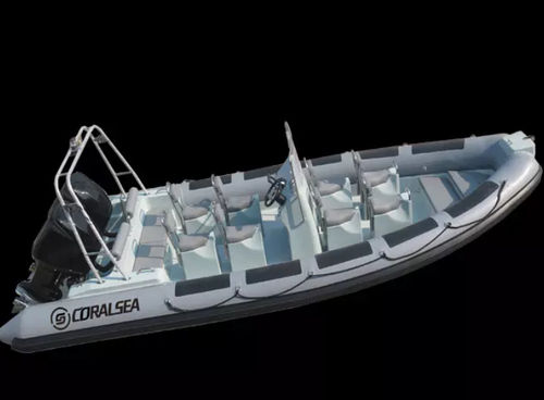 Профессиональный катер рабочее судно - HJ series  - Weihai Hifei Marine Co., Ltd - c подвесным мотором / жесткий корпус