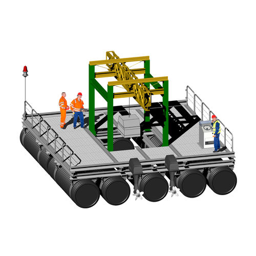Профессиональный катер рабочая баржа - PSB - Italia Marine - c подвесным мотором