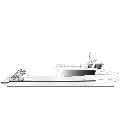 Профессиональный катер дополнительное судно для аквакультуры - 21 m YSV - ODC MARINE - с внутренним мотором / из алюминия