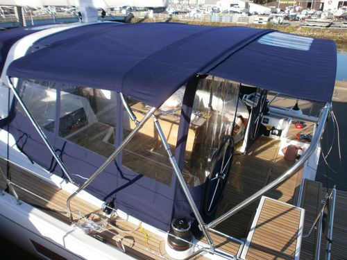 Ходовой тент для парусника - Oceanis 51.1 - TTOP Nautic - для кокпита / алюминиевая конструкция / серый