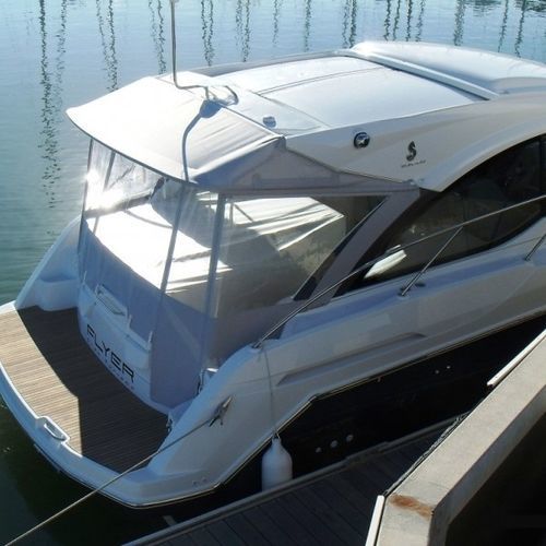 Крыша рубки для катера - fly-gt-38-ttour - TTOP Nautic - для кокпита / ПВХ / из акрила