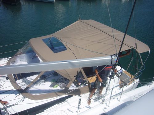 Ходовой тент для парусника - Sun Odyssey 410 - TTOP Nautic - для кокпита / конструкция из нержавеющей стали / ПВХ