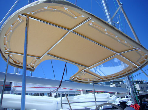 Ходовой тент для катера - hel-44-bi-fi - TTOP Nautic - для катамарана / для кокпита / конструкция из нержавеющей стали