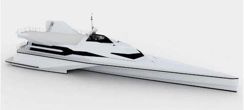 Супер-яхта тримаран - EX-3 Javelin - LOMOcean Design - круизная / с рулевой рубкой / из композита