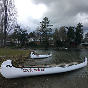 Универсальное каноэ - Voyageur II - Clipper Canoes - 10 мест / белое / желтое