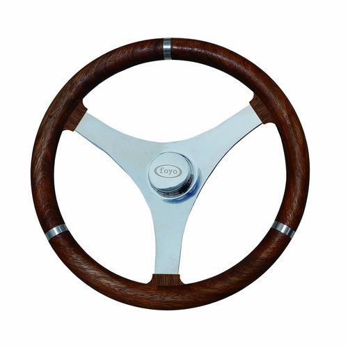 Штурвал для моторного катера из нержавеющей стали - 73004 series - AAA WORLD-WIDE ENTERPRISES LTD. - из тикового дерева / коричневый