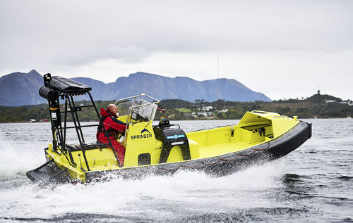 Профессиональный катер спасательное судно - HB Springer 741 - HUKKELBERG BOATS - водомет для установки на борту / из алюминия / жесткий корпус