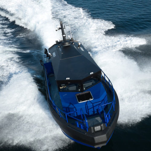 Профессиональный катер профессиональное рыболовное судно - FLYING FISH 37 MK3 ROV - HUKKELBERG BOATS - водомет для установки на борту / внутренняя поворотно-откидная колонка / из алюминия