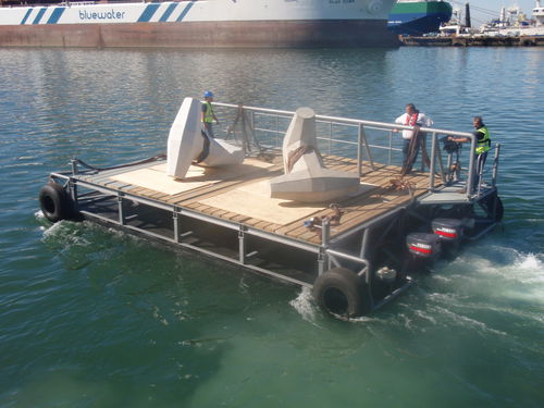 Профессиональный катер рабочая баржа - Tristan - Rhino Marine Products (Pty) Ltd - c подвесным мотором